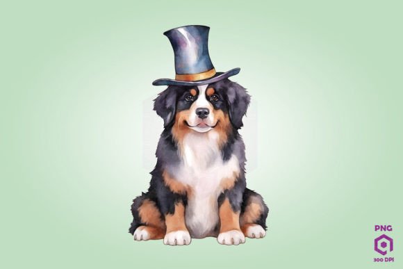 Bernese Mountain Dog Dog in Magic Hat