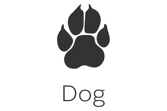 Dog Footprint Logo: Pet Paw Black Silhou