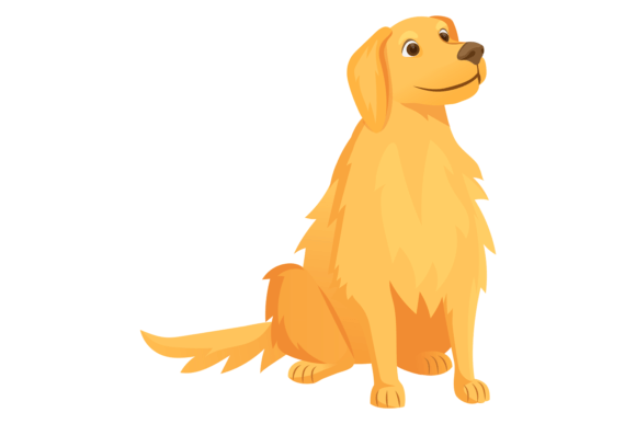 Dog Sit Cartoon Golden Retriever Cute Review