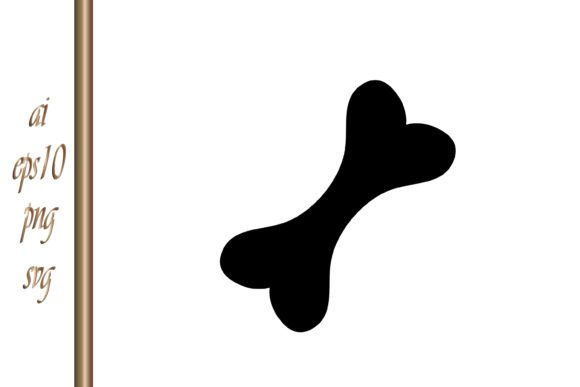 Doodle Silhouette Dog Bone Icon Vector