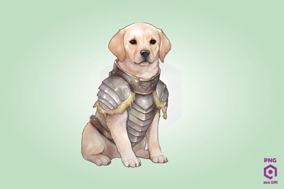 Labrador Retriever Dog Wearing Armor